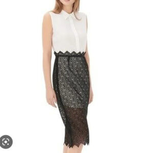 Sandro Lace Overlay Midi Dress Size 2 EUC